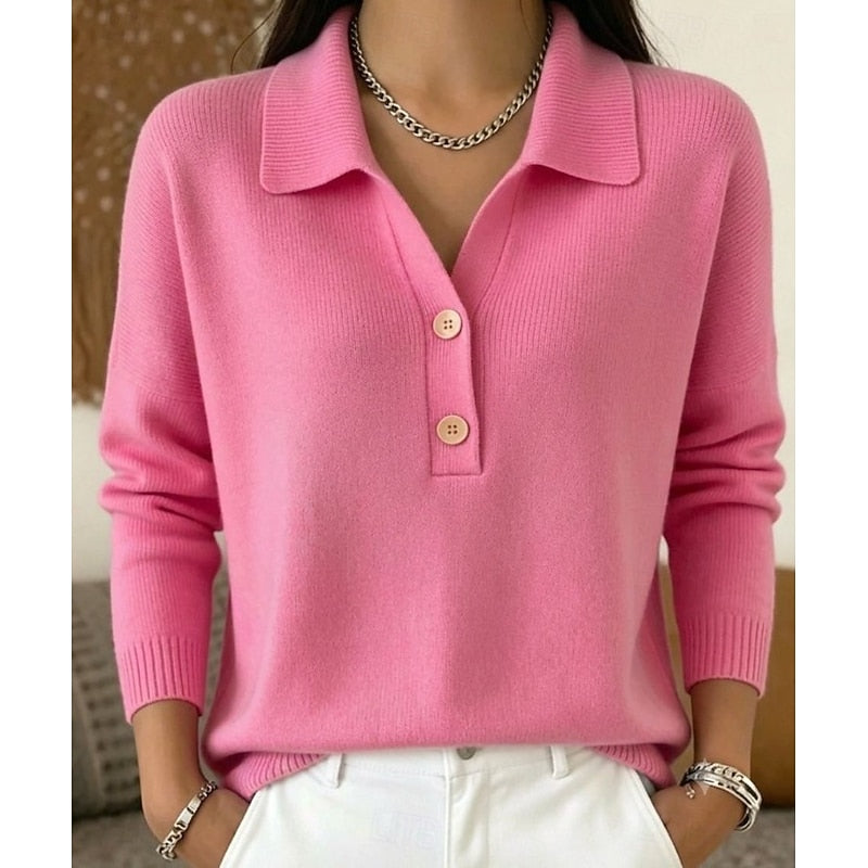 Eliza | Refined Collar Button Pullover