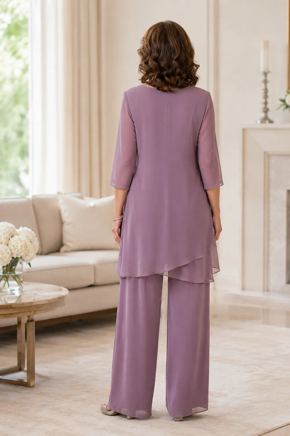 Marcella Asymmetric Tunic Formal Pant Set