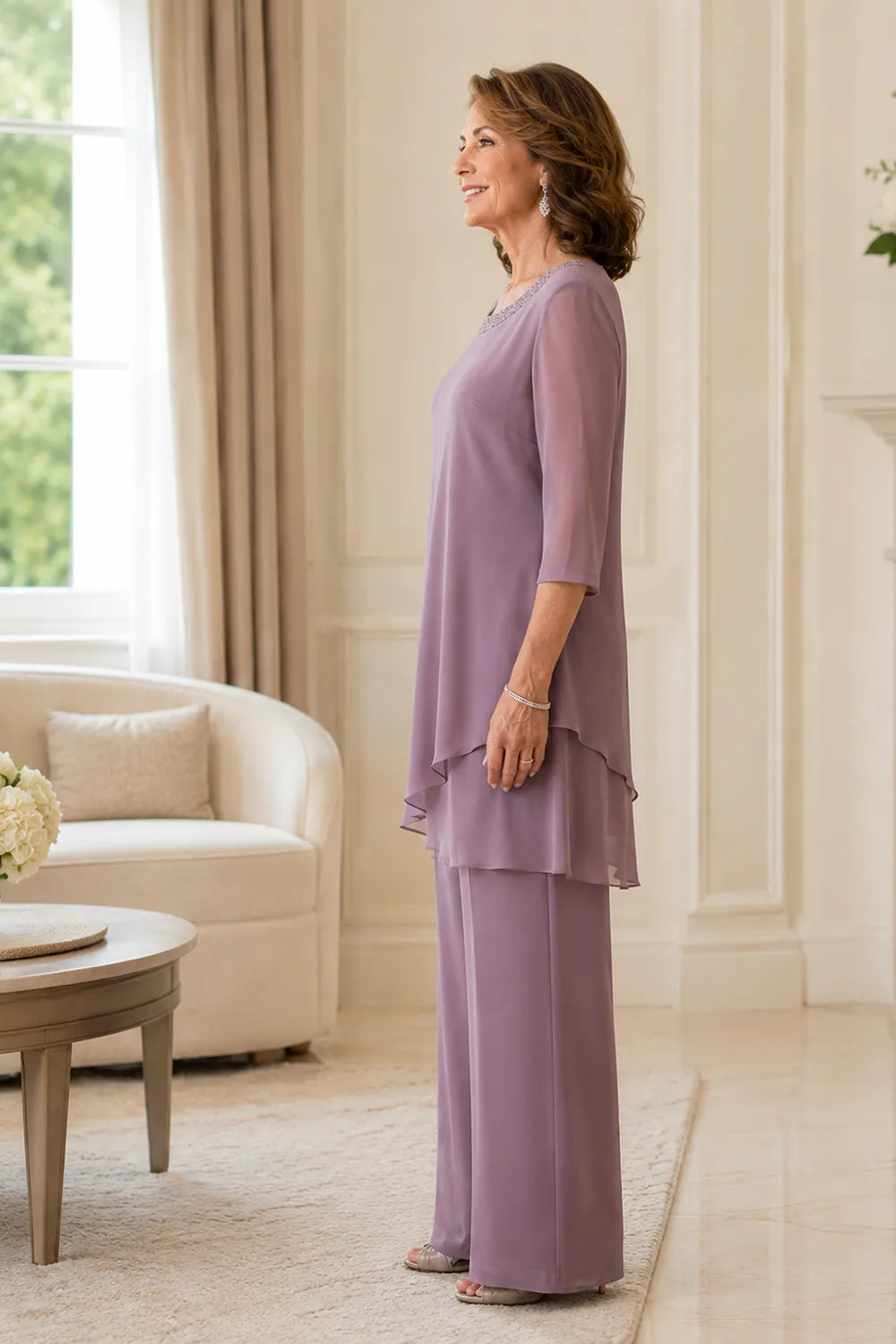 Marcella Asymmetric Tunic Formal Pant Set