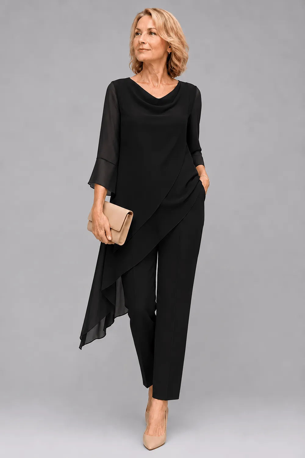 Flowing Chiffon Wedding Guest Pant Set