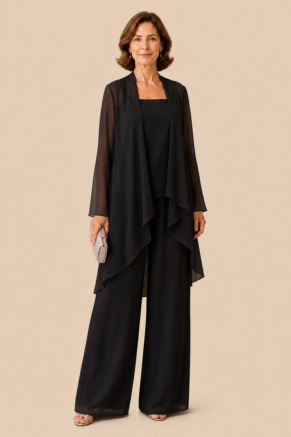 Graceful Mother of the Bride Chiffon Pant Suit