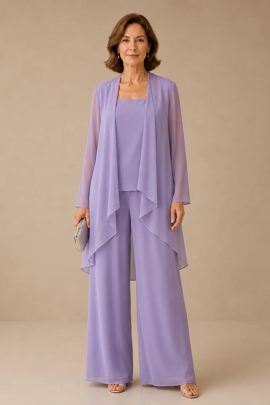 Graceful Mother of the Bride Chiffon Pant Suit