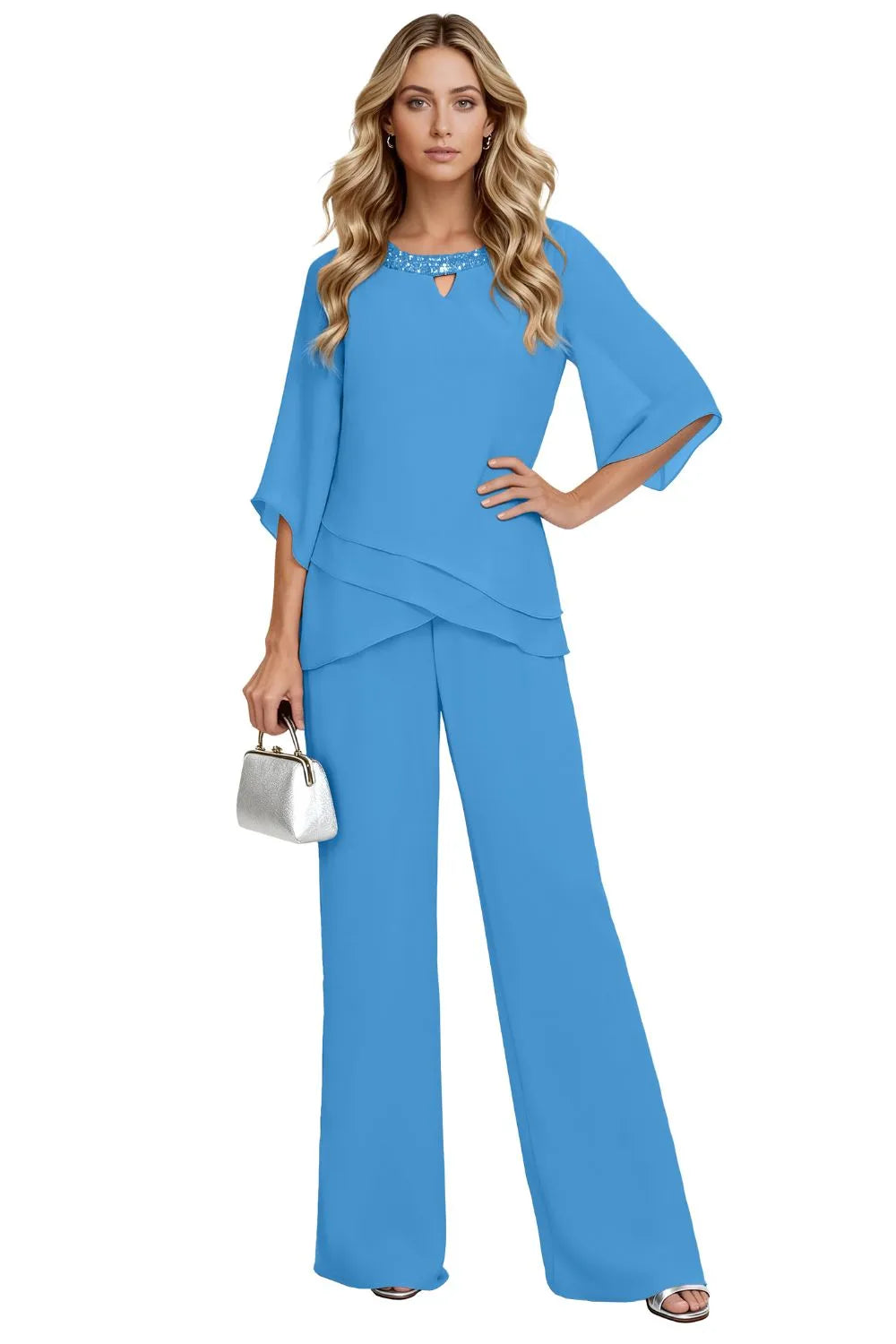 Emilia™ | Elegant Layered Wide Leg Pantsuit