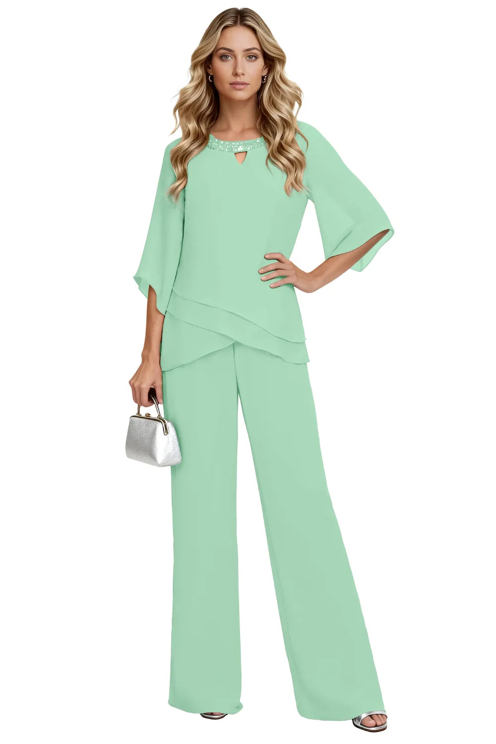 Emilia™ | Elegant Layered Wide Leg Pantsuit