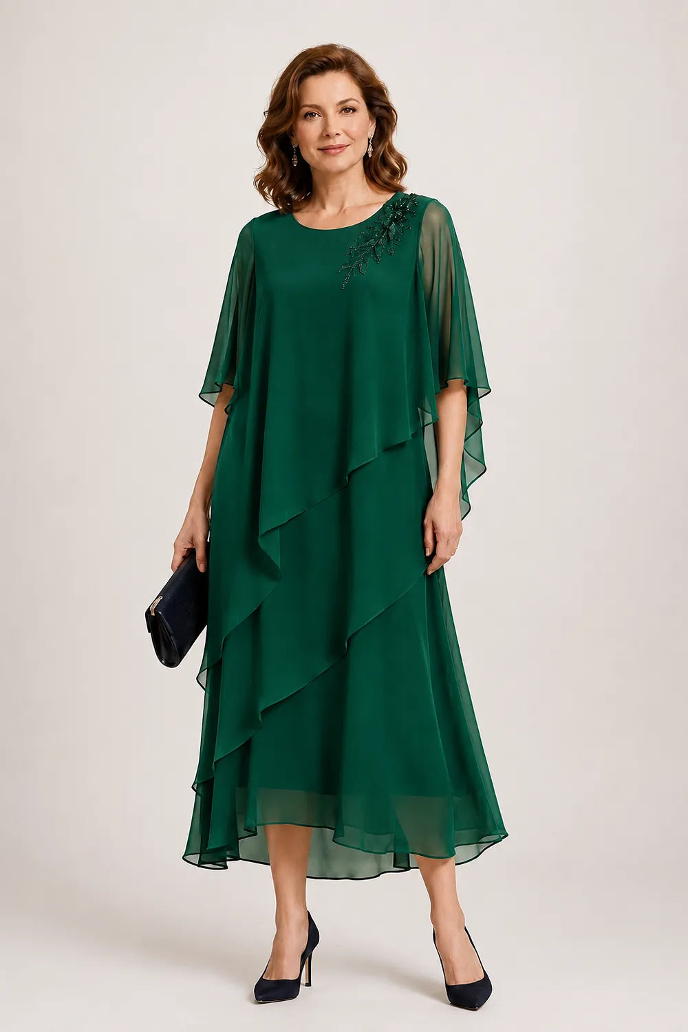 Vivienne Draped Layer Formal Occasion Dress