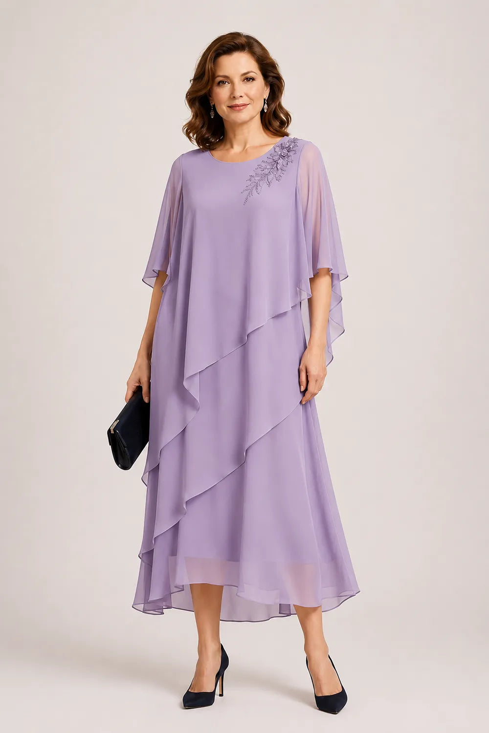 Vivienne Draped Layer Formal Occasion Dress
