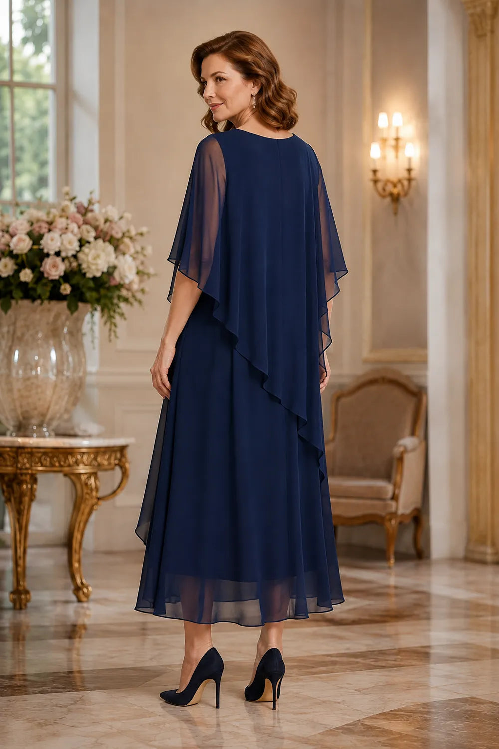 Vivienne Draped Layer Formal Occasion Dress
