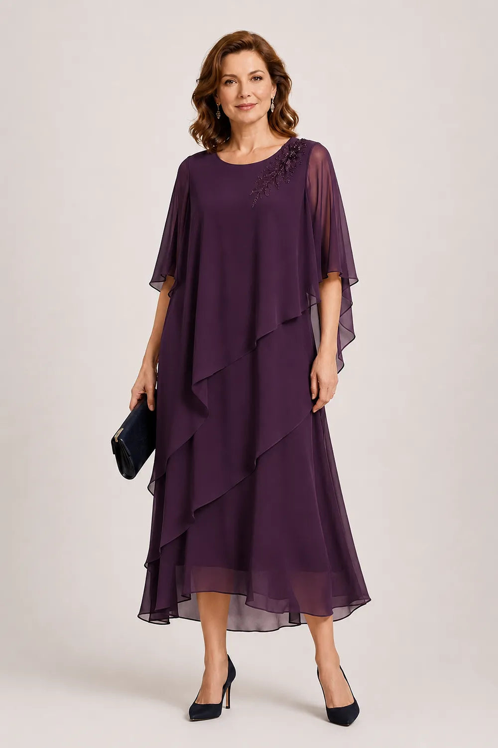 Vivienne Draped Layer Formal Occasion Dress