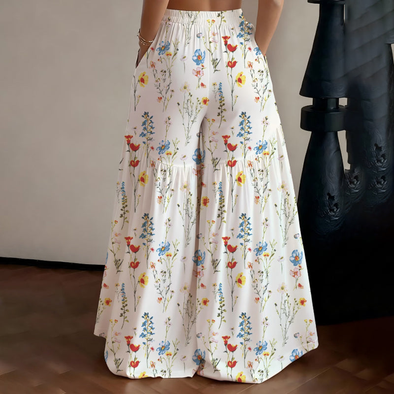 Women's Floral Print Wide-Leg Pants