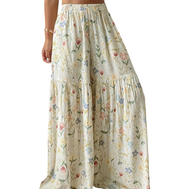 Women's Floral Print Wide-Leg Pants