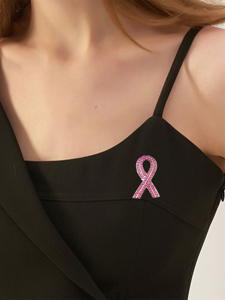Pink Breast Cancer Brooch for Women