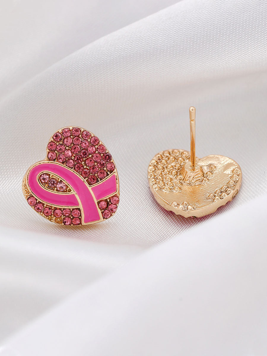 Women's Pink Ribbon Earrings Breast Cancer Awareness