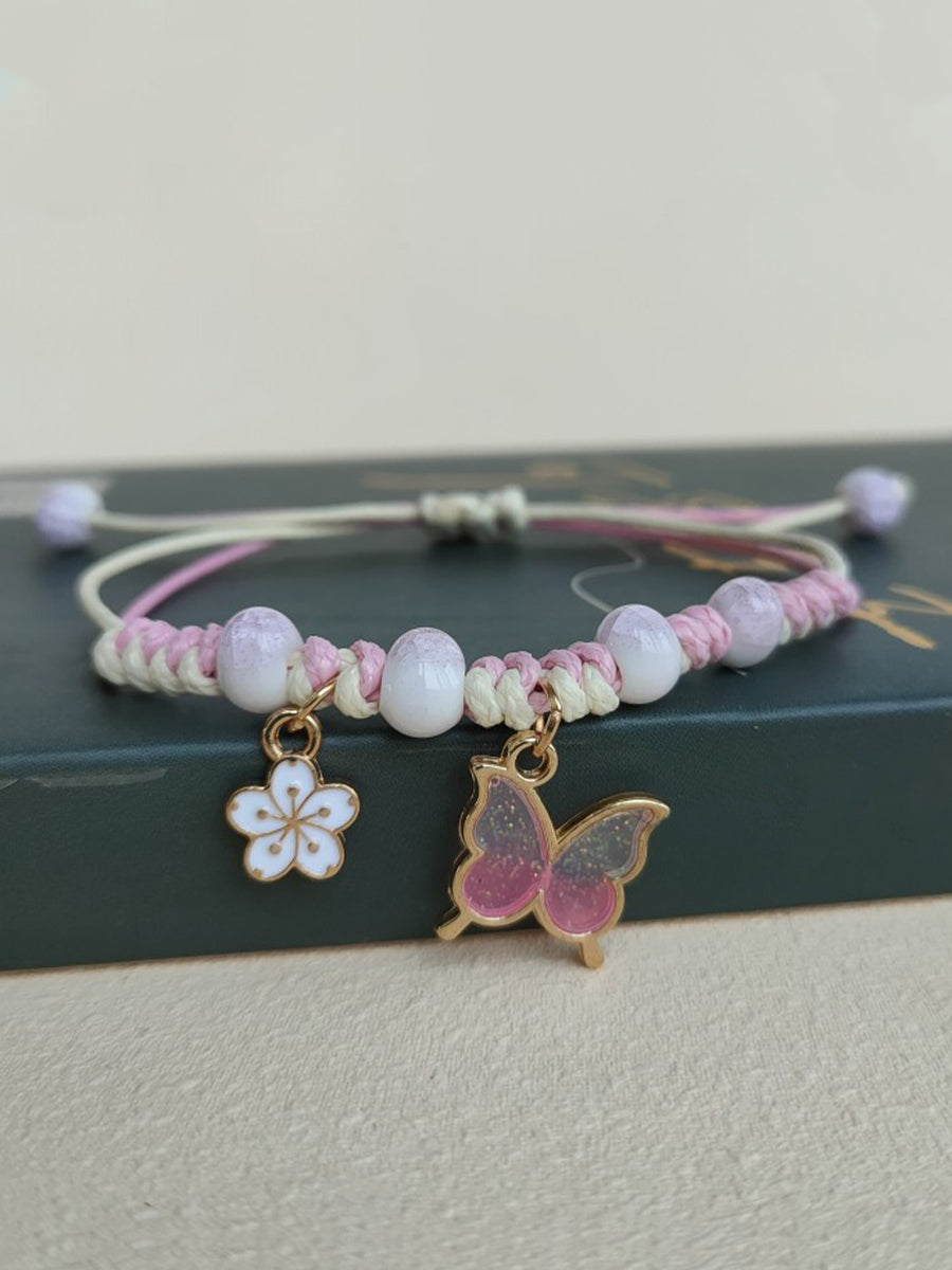Pink Butterfly Bracelets for Women's Breast Cancer Awareness