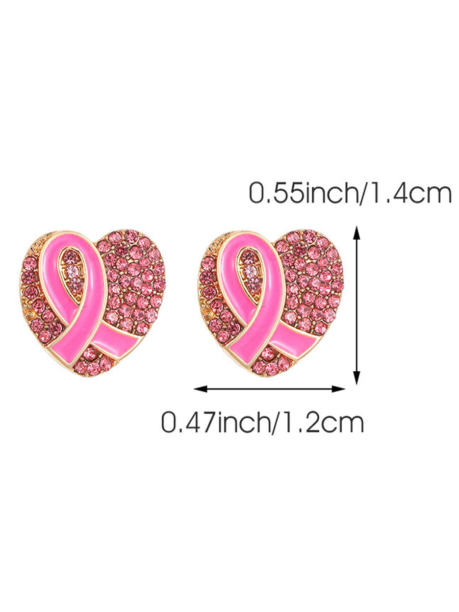 Women's Pink Ribbon Earrings Breast Cancer Awareness