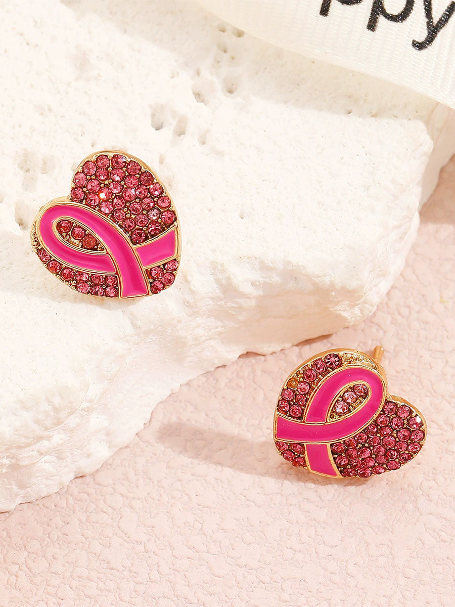 Women's Pink Ribbon Earrings Breast Cancer Awareness