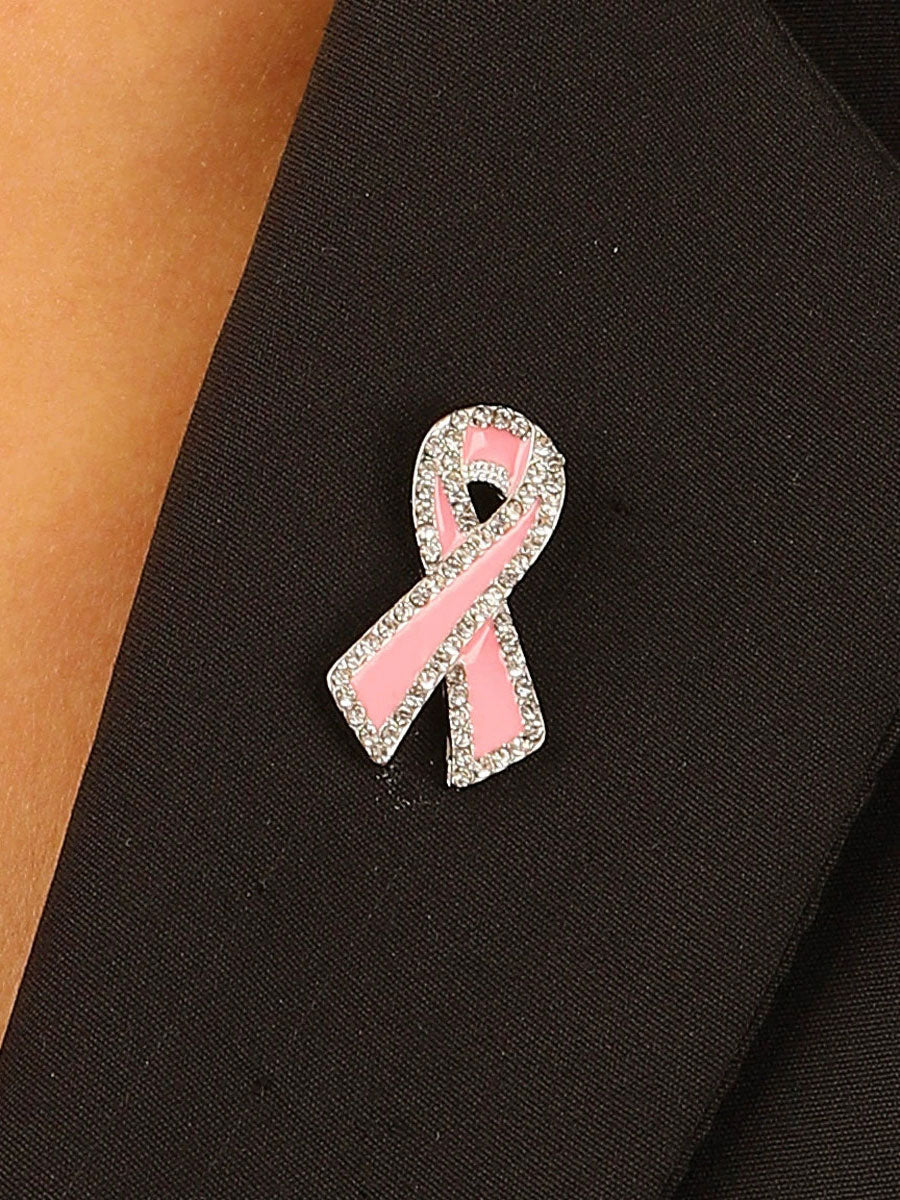 Pink Ribbon Breast Cancer Brooches for Women
