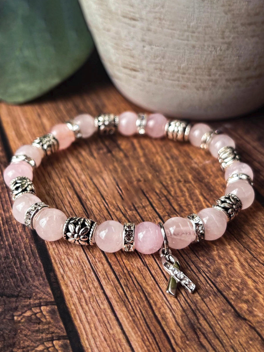 Breast Cancer Awareness Inspirational Bead Bracelet