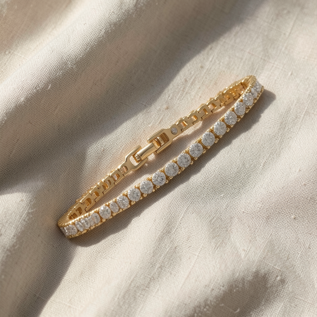 Moissanite Tennis Bracelet | Gold