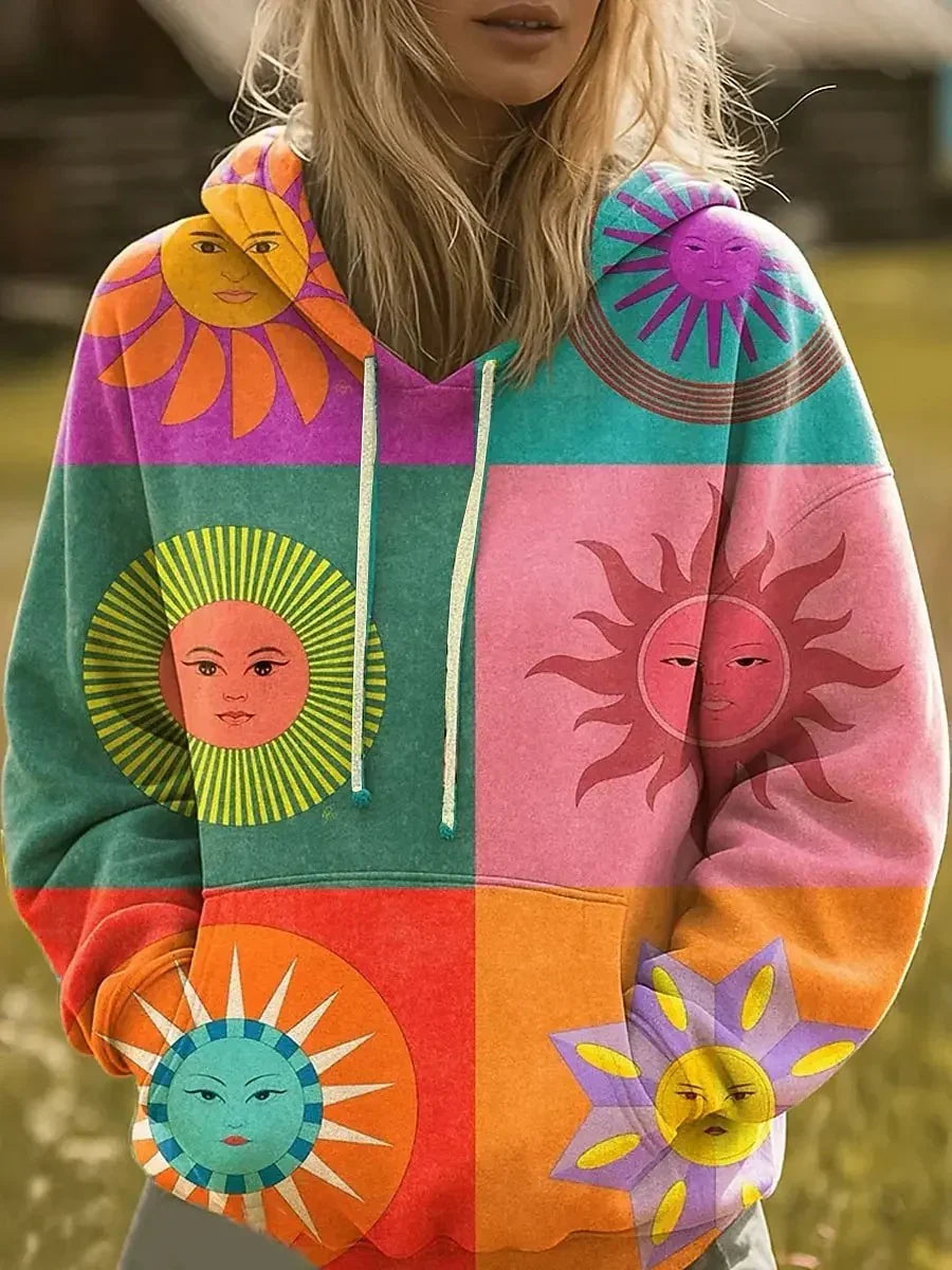 Ava™ | Bohemian Multicolor Patchwork Hoodie