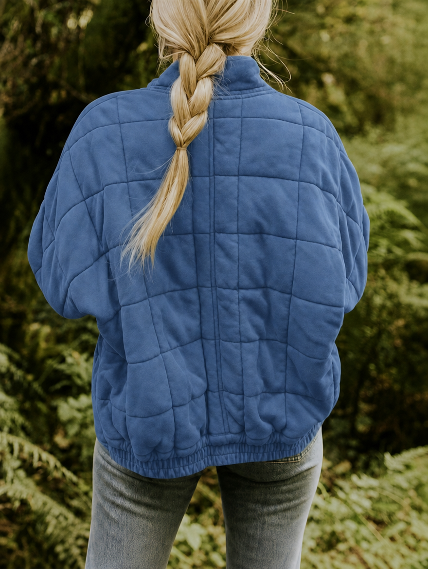 Clover | Women Stand Collar Diamond Quilted Jacket